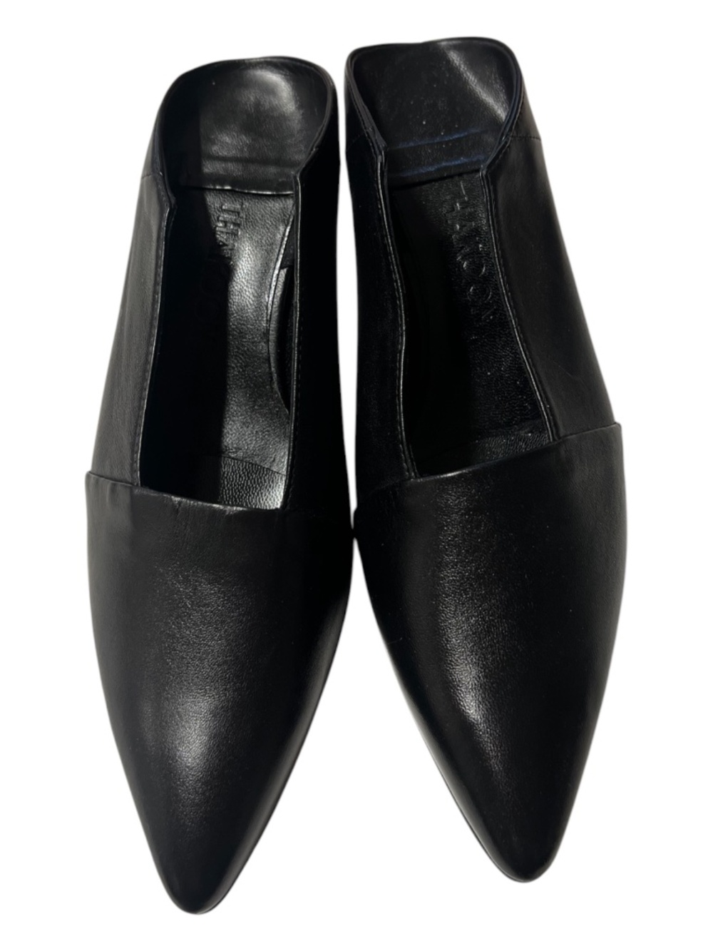EUC++ Thakoon Black Leather Kitten Heel Mules Pointed Toe | EU 37 (US 7) - Picture 2 of 7